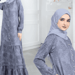 5 Ide Outfit Gamis Daily Warna Biru Super Cakep